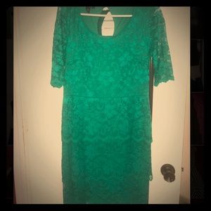 ABGDress Teal Green Floral Laced Dress